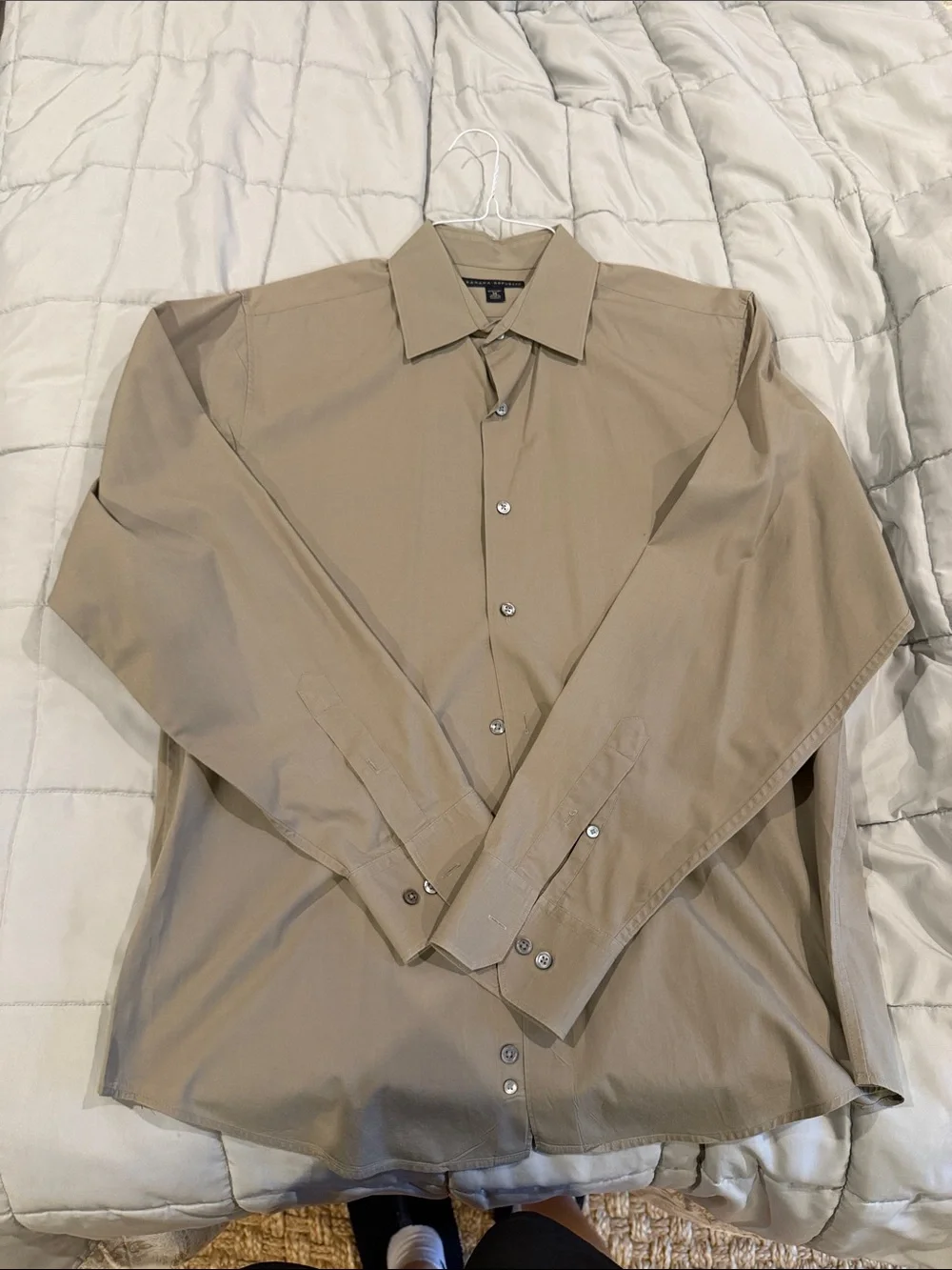 Banana Republic Men's Tan Button-Down Dress Shirt